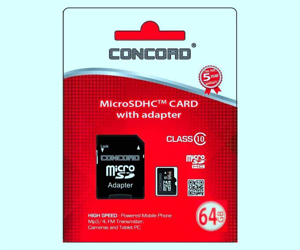 Concord 64GB Class10 Micro SDHC Hafıza Kartı+Adaptör (C-M64)